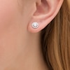 Thumbnail Image 1 of 1 CT. T.W. Certified Lab-Created Diamond Frame Stud Earrings in 14K White Gold (F/SI2)