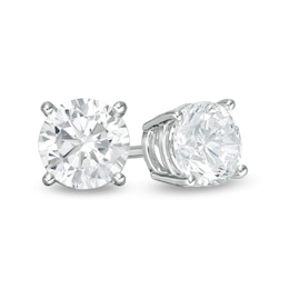 1 CT. T.W. Certified Lab-Created Diamond Solitaire Stud Earrings in 14K White Gold (F/SI2)