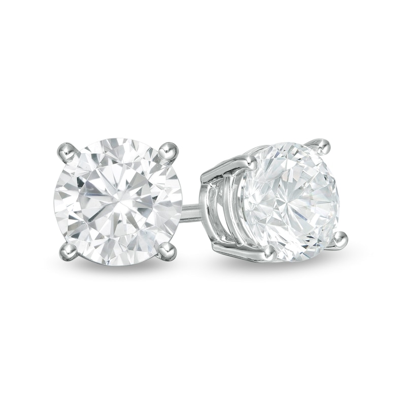 Main Image 1 of 1 CT. T.W. Certified Lab-Grown Diamond Solitaire Stud Earrings in 14K White Gold (F/SI2)
