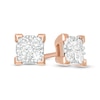 Thumbnail Image 0 of 1/4 CT. T.W. Composite Diamond Square Stud Earrings in 10K Rose Gold