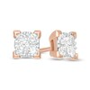 Thumbnail Image 0 of 1/4 CT. T.W. Composite Diamond Square Stud Earrings in 10K Rose Gold