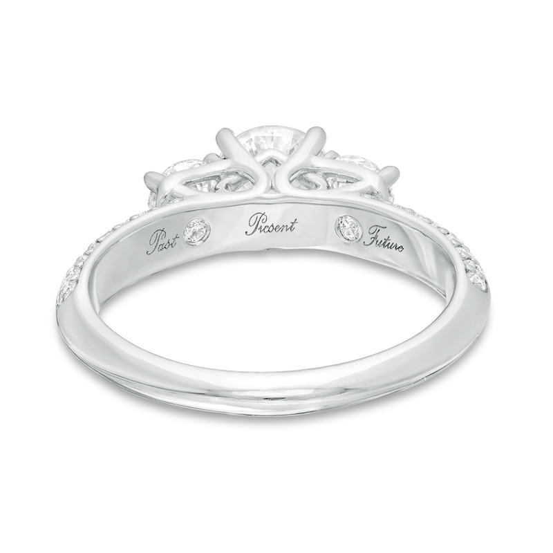 1-1/2 CT. T.W. Certified Lab-Created Diamond Edge Past Present Future® Engagement Ring in 14K White Gold (G/SI2)