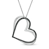 Thumbnail Image 1 of The Kindred Heart from Vera Wang Love Collection 5/8 CT. T.W. Black Diamond Pendant in Sterling Silver - 19"