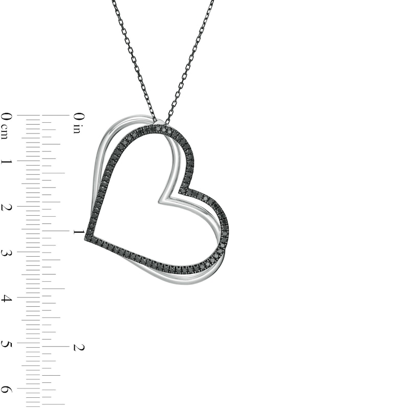 Main Image 4 of The Kindred Heart from Vera Wang Love Collection 5/8 CT. T.W. Black Diamond Pendant in Sterling Silver - 19"