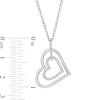 Thumbnail Image 3 of Vera Wang Love Collection 1/8 CT. T.W. Diamond Tilted Double Heart Outline Pendant in Sterling Silver - 19"