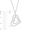 Thumbnail Image 4 of Vera Wang Love Collection 1/8 CT. T.W. Diamond Tilted Double Heart Outline Pendant in Sterling Silver - 19"