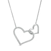 Thumbnail Image 1 of Vera Wang Love Collection 1/6 CT. T.W. Diamond Interlocking Double Heart Necklace in Sterling Silver - 19"