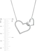 Thumbnail Image 5 of Vera Wang Love Collection 1/6 CT. T.W. Diamond Interlocking Double Heart Necklace in Sterling Silver - 19"