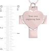 Thumbnail Image 2 of Engravable Photo Perforated Heart Cross Pendant in 14K White, Yellow or Rose Gold (1 Image and 2 Lines)