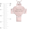 Thumbnail Image 3 of Engravable Photo Perforated Heart Cross Pendant in 14K White, Yellow or Rose Gold (1 Image and 2 Lines)