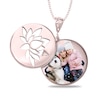 Thumbnail Image 0 of Engravable Photo Lotus Flower Swivel Disc Pendant in 14K White, Yellow or Rose Gold (1 Image and 4 Lines)