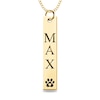 Thumbnail Image 1 of Engravable Name Heart in Paw Print Vertical Bar Pet Pendant in 14K White, Yellow or Rose Gold (2 Lines)