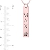 Thumbnail Image 4 of Engravable Name Heart in Paw Print Vertical Bar Pet Pendant in 14K White, Yellow or Rose Gold (2 Lines)