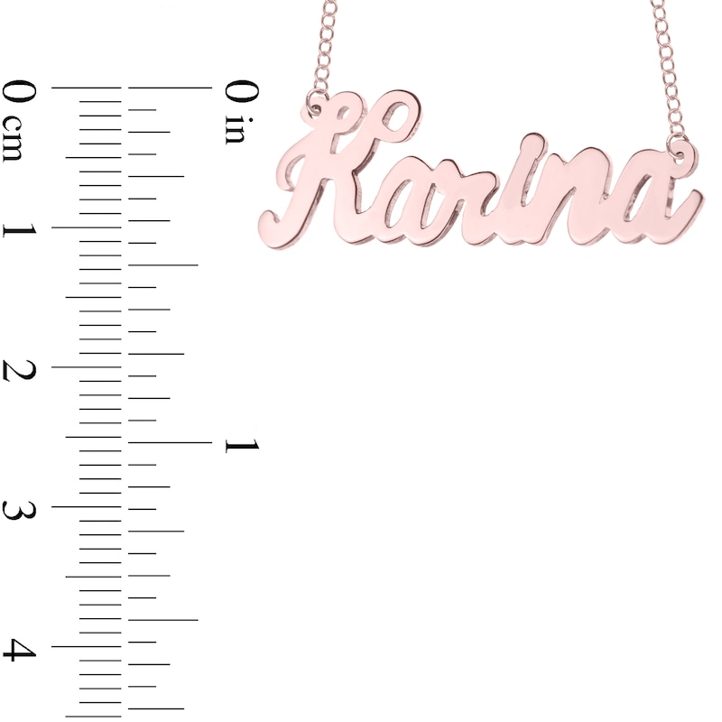 Main Image 3 of Handwriting Name Necklace in 14K White, Yellow or Rose Gold (1 Image)