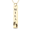 Thumbnail Image 0 of Engravable Name Baby Footprint Vertical Bar Pendant in 14K White, Yellow or Rose Gold (1 Image and 2 Lines)
