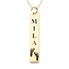 Thumbnail Image 1 of Engravable Name Baby Footprint Vertical Bar Pendant in 14K White, Yellow or Rose Gold (1 Image and 2 Lines)