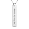 Thumbnail Image 2 of Engravable Name Baby Footprint Vertical Bar Pendant in 14K White, Yellow or Rose Gold (1 Image and 2 Lines)