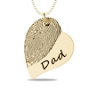 Thumbnail Image 1 of Engravable Print and Your Own Handwriting Tilted Heart Pendant in 14K White, Yellow or Rose Gold (1 Image and 4 Lines)