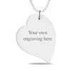 Thumbnail Image 2 of Engravable Print and Your Own Handwriting Tilted Heart Pendant in 14K White, Yellow or Rose Gold (1 Image and 4 Lines)