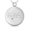 Thumbnail Image 1 of Engravable Your Own Handwriting Disc Pendant in 14K White, Yellow or Rose Gold (1 Image and 4 Lines)