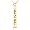 Thumbnail Image 1 of Engravable Handwriting Vertical Bar Pendant in 14K White, Yellow or Rose Gold (1 Image and Line)