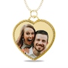Thumbnail Image 1 of Engravable Photo Rope Frame Heart Pendant in 14K White, Yellow or Rose Gold (1 Image and 3 Lines)