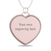 Thumbnail Image 3 of Engravable Photo Rope Frame Heart Pendant in 14K White, Yellow or Rose Gold (1 Image and 3 Lines)