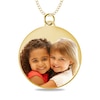 Thumbnail Image 0 of Medium Engravable Photo Circle Pendant in 14K White, Yellow or Rose Gold (1 Image and 3 Lines)