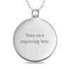 Thumbnail Image 2 of Medium Engravable Photo Circle Pendant in 14K White, Yellow or Rose Gold (1 Image and 3 Lines)