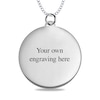 Thumbnail Image 3 of Medium Engravable Photo Circle Pendant in 14K White, Yellow or Rose Gold (1 Image and 3 Lines)