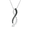 Thumbnail Image 1 of 1 CT. T.W. Enhanced Black and White Journey Diamond Twist Pendant in 10K White Gold