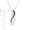 Thumbnail Image 3 of 1 CT. T.W. Enhanced Black and White Journey Diamond Twist Pendant in 10K White Gold