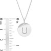 Thumbnail Image 2 of Etched "U" Initial Disc Pendant in 10K White Gold