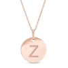 Thumbnail Image 0 of Etched "Z" Initial Disc Pendant in 10K Rose Gold