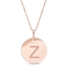 Thumbnail Image 1 of Etched "Z" Initial Disc Pendant in 10K Rose Gold