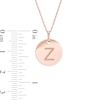 Thumbnail Image 1 of Etched "Z" Initial Disc Pendant in 10K Rose Gold