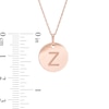 Thumbnail Image 2 of Etched "Z" Initial Disc Pendant in 10K Rose Gold