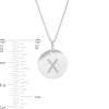 Thumbnail Image 2 of Etched "X" Initial Disc Pendant in 10K White Gold
