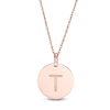 Thumbnail Image 0 of Etched "T" Initial Disc Pendant in 10K Rose Gold