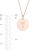 Thumbnail Image 1 of Etched "T" Initial Disc Pendant in 10K Rose Gold