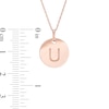 Thumbnail Image 2 of Etched "U" Initial Disc Pendant in 10K Rose Gold