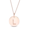 Thumbnail Image 1 of Etched "L" Initial Disc Pendant in 10K Rose Gold