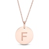 Thumbnail Image 1 of Etched "F" Initial Disc Pendant in 10K Rose Gold