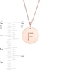 Thumbnail Image 2 of Etched "F" Initial Disc Pendant in 10K Rose Gold