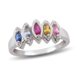Mother's Marquise Birthstone Ring (2-6 Stones)