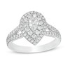 Thumbnail Image 1 of Love's Destiny by Zales 1 CT. T.W. Certified Pear-Shaped Diamond Frame Engagement Ring in 14K White Gold (I/SI2)