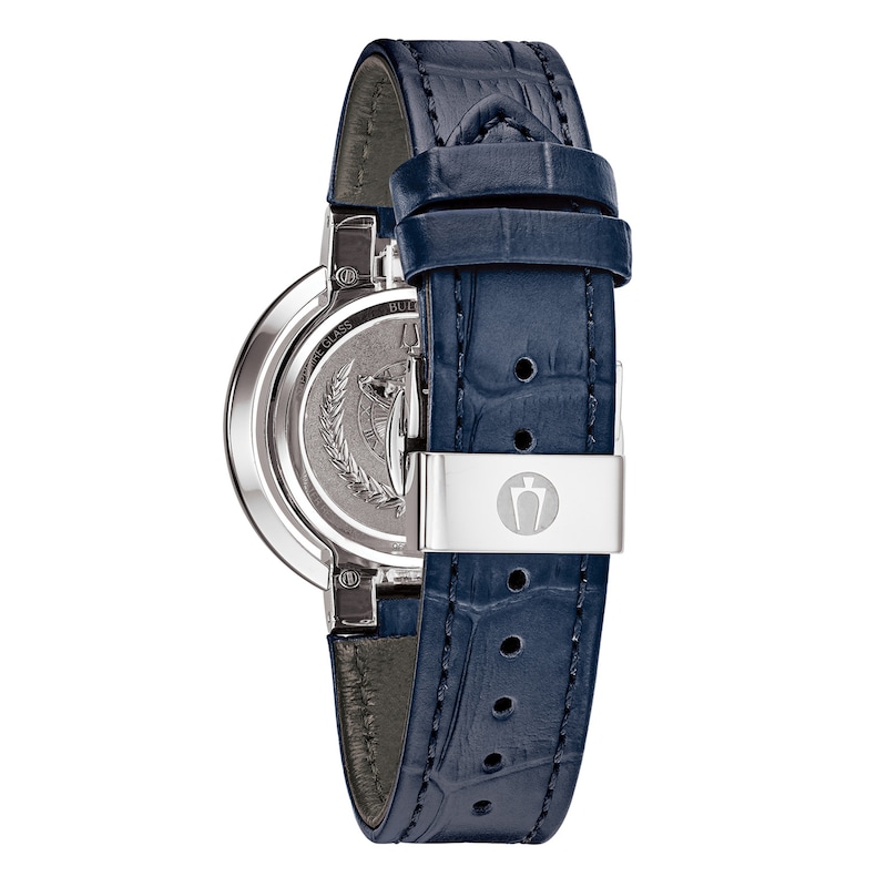 Main Image 3 of Ladies' Bulova Rubaiyat 1/3 CT. T.W. Diamond Moon Phase Strap Watch with Mother-of-Pearl Dial (Model: 96R237)