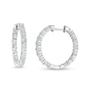 Thumbnail Image 1 of 1/4 CT. T.W. Diamond Illusion Inside-Out Hoop Earrings in Sterling Silver