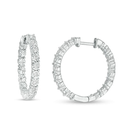 1/4 CT. T.W. Diamond Illusion Inside-Out Hoop Earrings in Sterling Silver