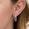 Thumbnail Image 2 of 1/4 CT. T.W. Diamond Illusion Inside-Out Hoop Earrings in Sterling Silver